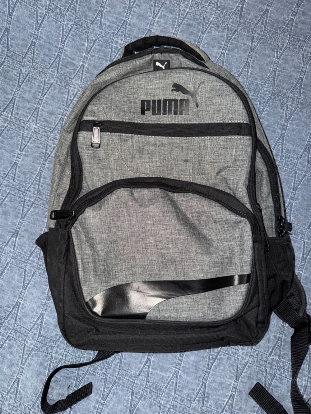 PUMA Grey and Black Backpack with Logo